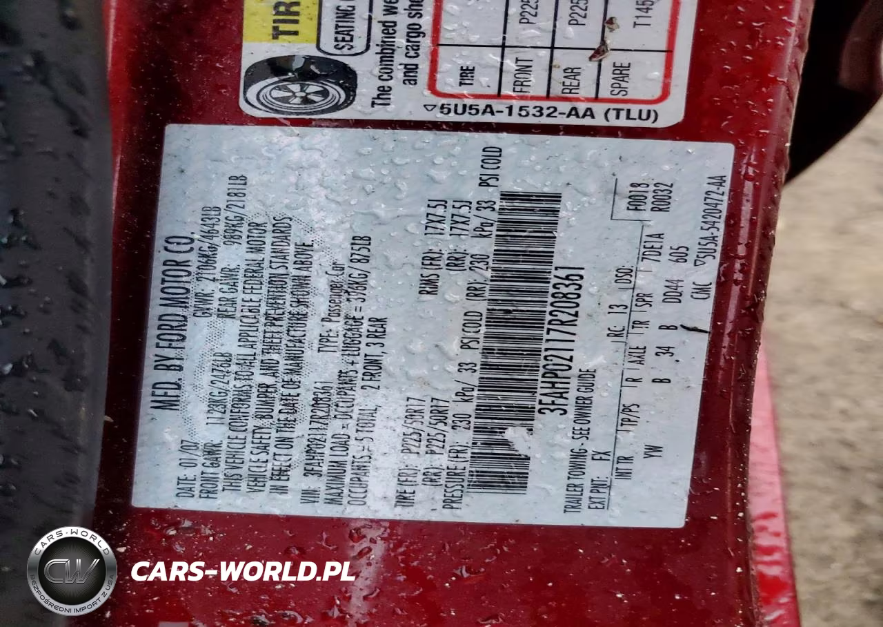 2007 Ford Fusion Sel VIN:3FAHP02117R208361 - 12