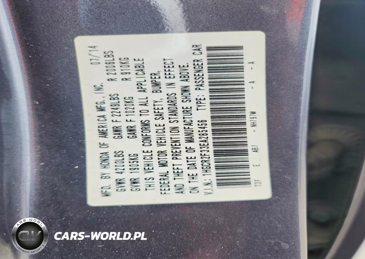 2014 Honda Accord Lx VIN:1HGCR2F33EA285456 - 12