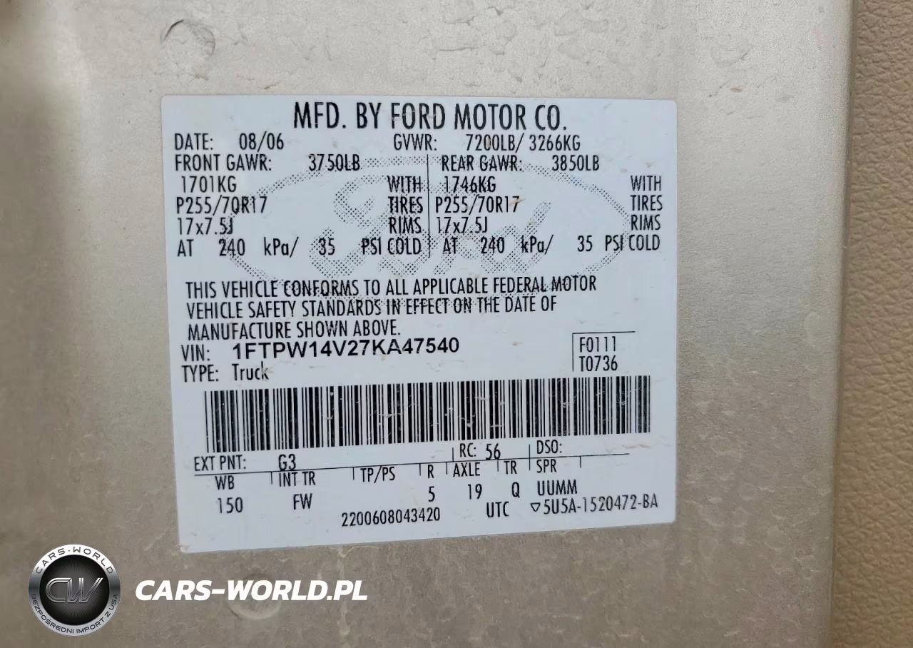 2007 Ford F150 Supercrew VIN:1FTPW14V27KA47540 - 13