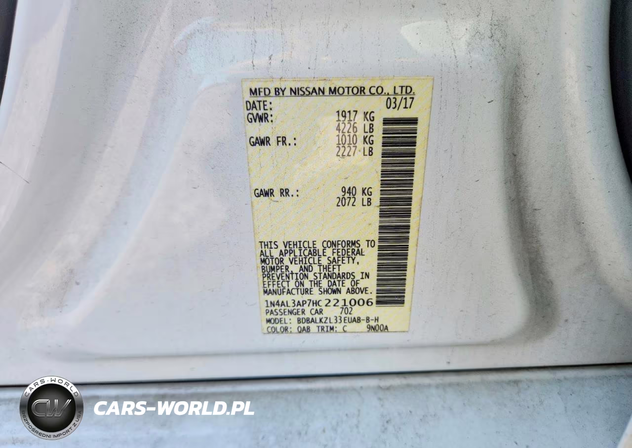 2017 Nissan Altima 2.5 Sv VIN:1N4AL3AP7HC221006 - 13