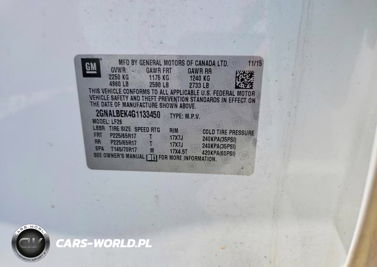 2016 Chevrolet Equinox Ls VIN:2GNALBEK4G1133450 - 14