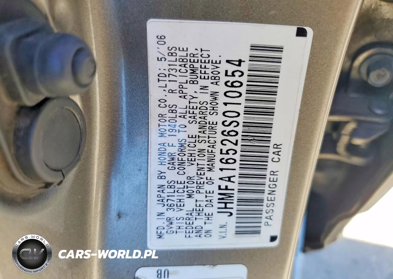 2006 Honda Civic Lx VIN:JHMFA16526S010654 - 12