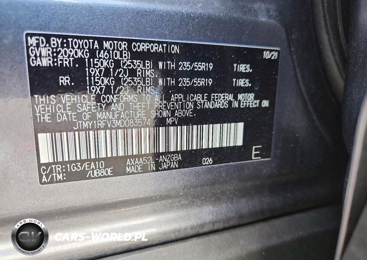 2021 Toyota Rav4 Limited VIN:JTMY1RFV3MD083574 - 13