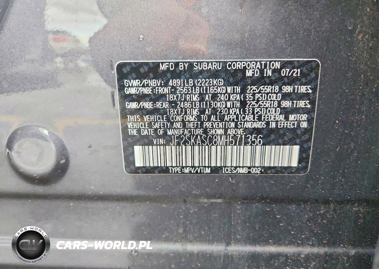 2021 Subaru Forester Limited VIN:JF2SKASC8MH571356 - 13