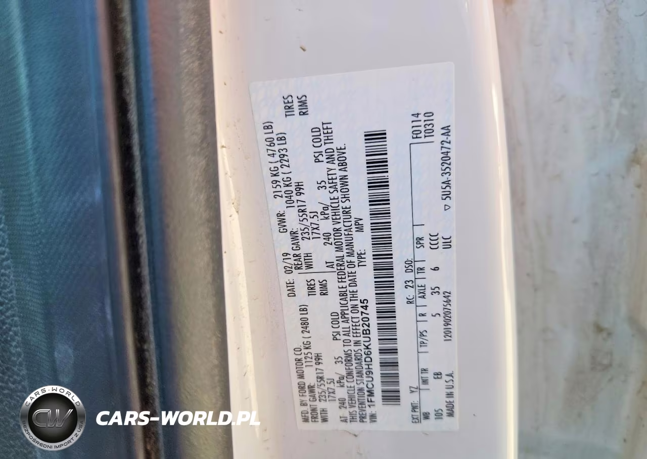 2019 Ford Escape Sel VIN:1FMCU9HD6KUB20745 - 13