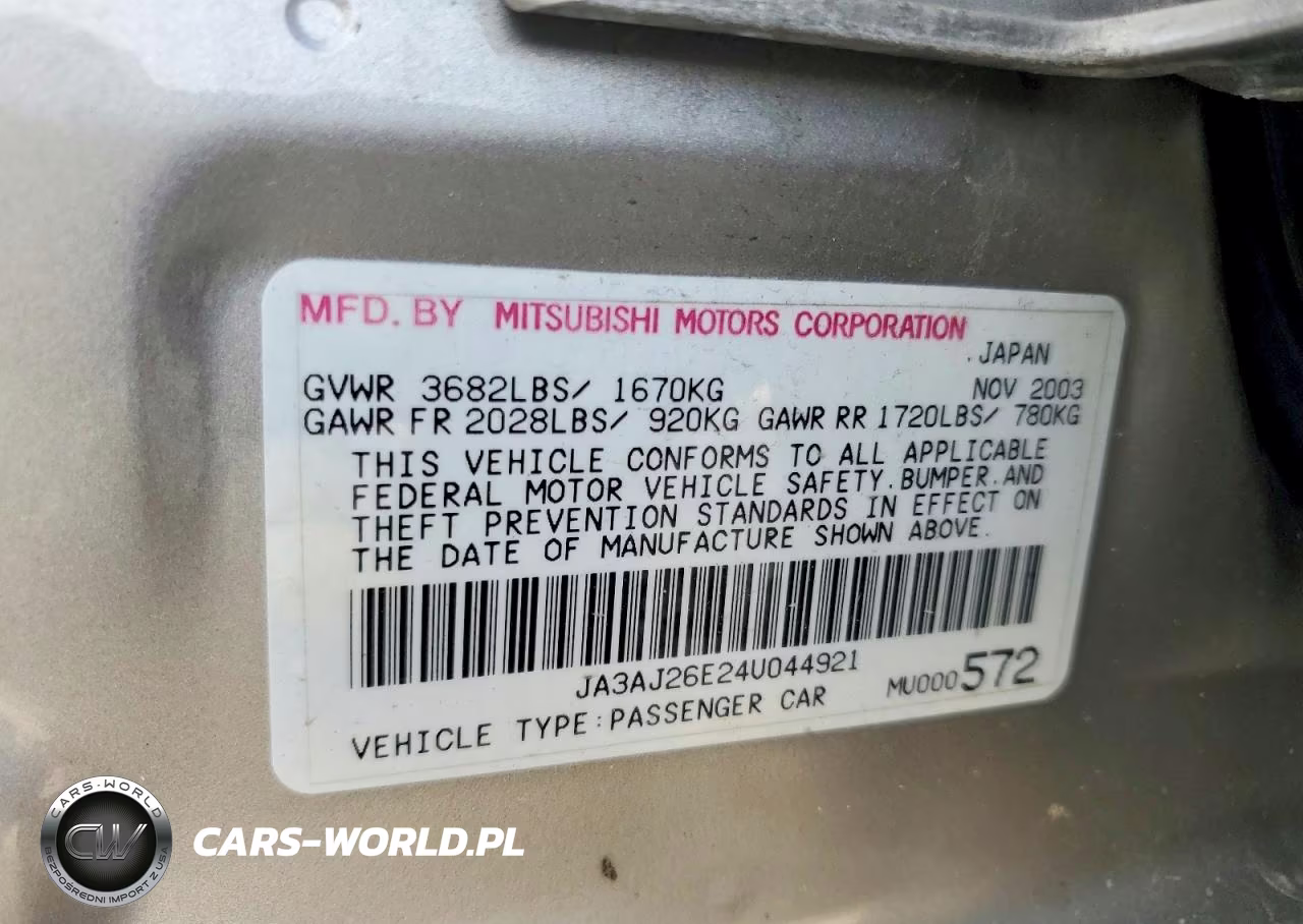 2004 Mitsubishi Lancer Es VIN:JA3AJ26E24U044921 - 12