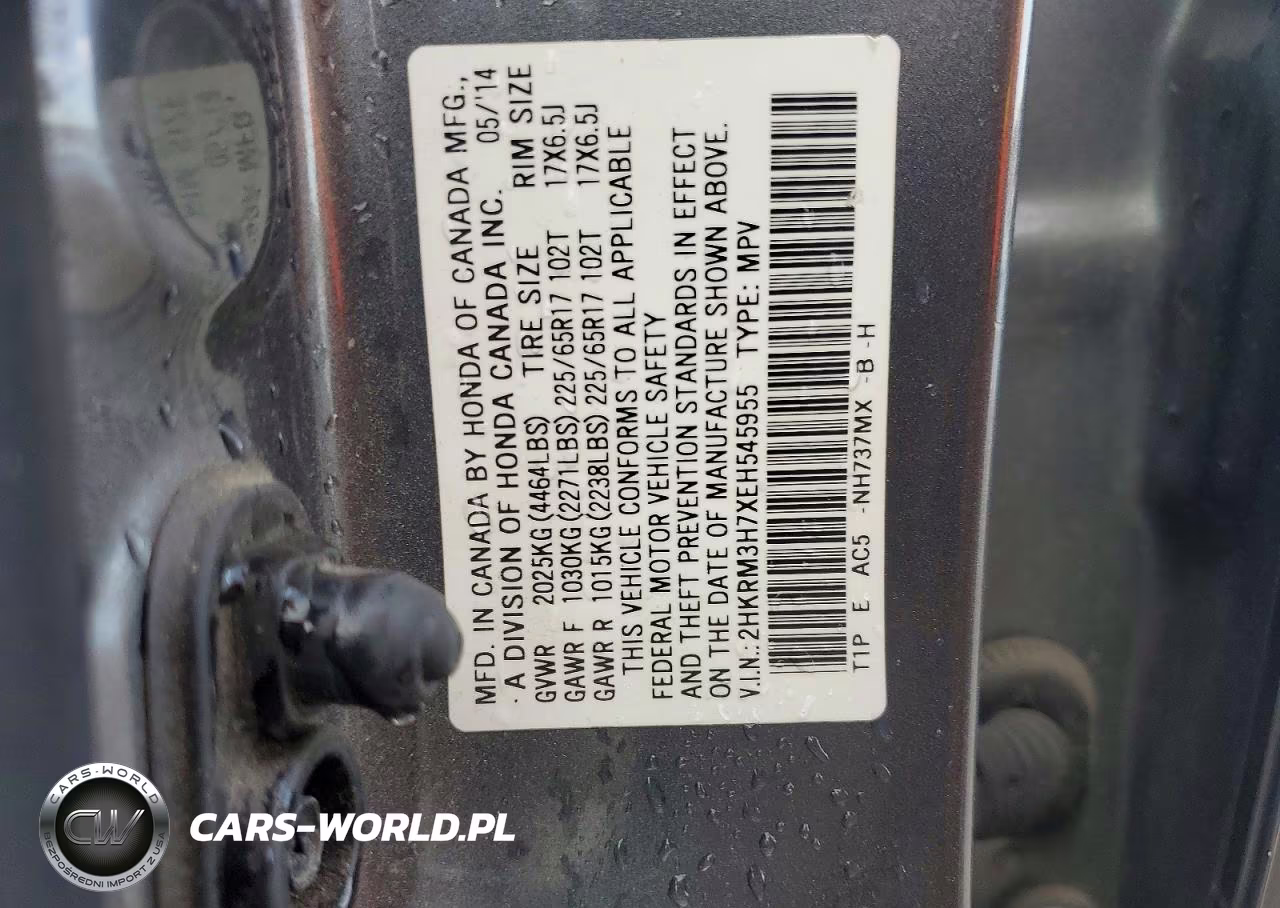 2014 Honda Cr-V Exl VIN:2HKRM3H7XEH545955 - 13