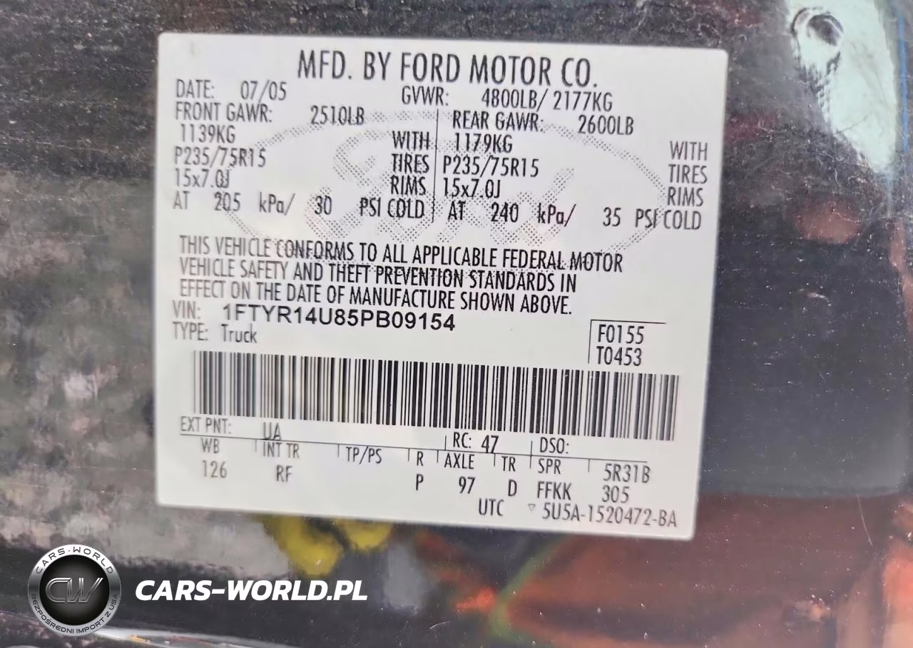 2005 Ford Ranger Super Cab VIN:1FTYR14U85PB09154 - 12