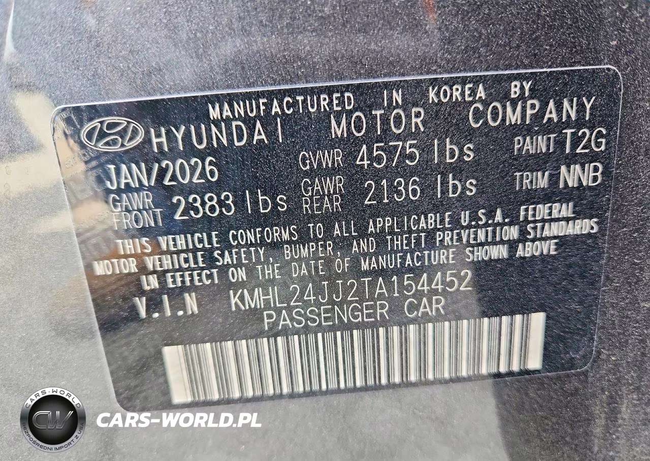 2026 Hyundai Sonata Hybrid Blue VIN:KMHL24JJ2TA154452 - 13