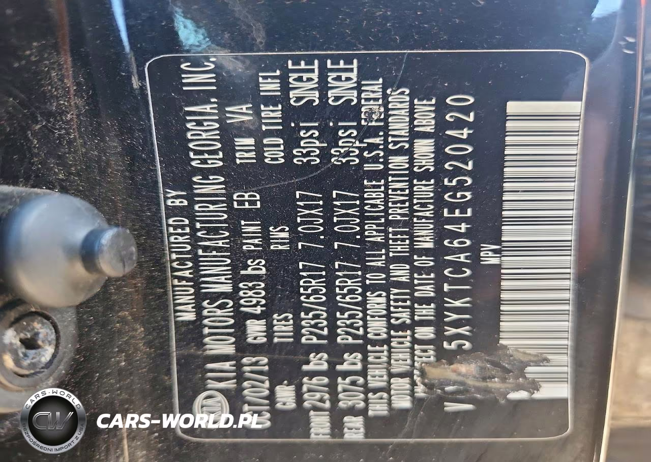 2014 Kia Sorento Lx VIN:5XYKTCA64EG520420 - 13