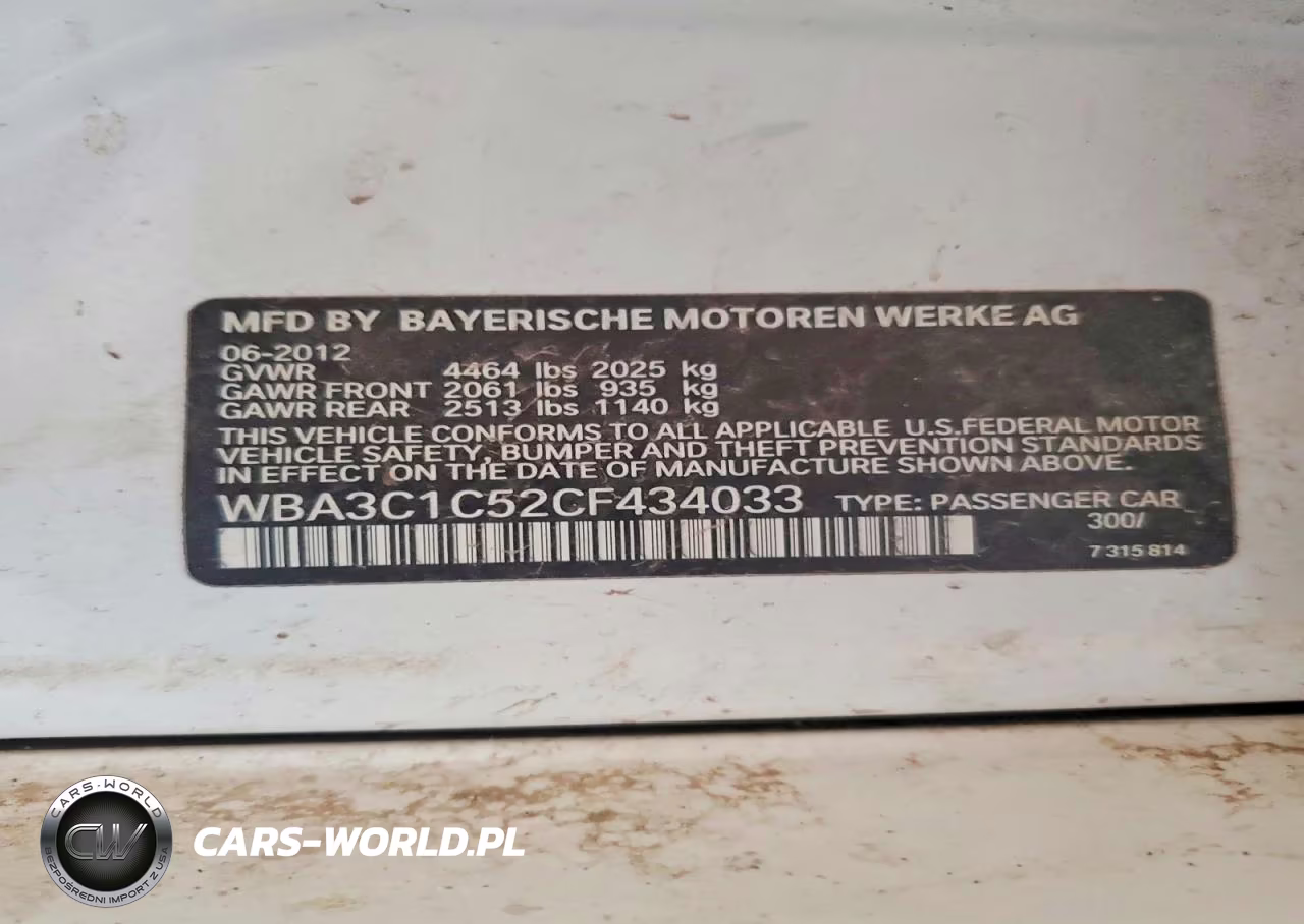 2012 BMW 328 I Sulev VIN:WBA3C1C52CF434033 - 12