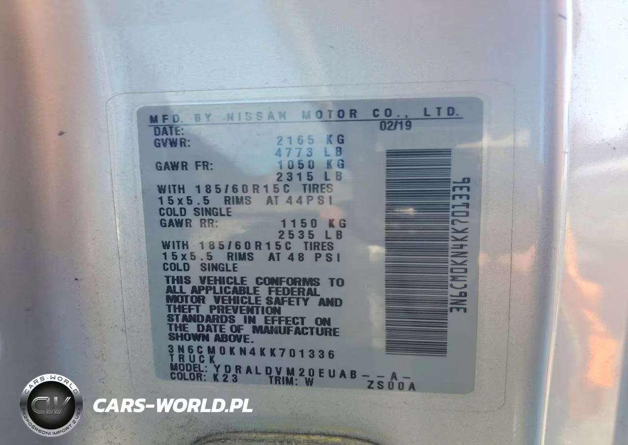 2019 Nissan Nv200 S VIN:3N6CM0KN4KK701336 - 14