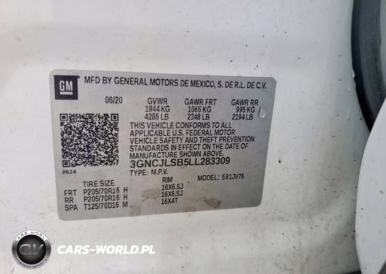 2020 Chevrolet Trax 1Lt VIN:3GNCJLSB5LL283309 - 13