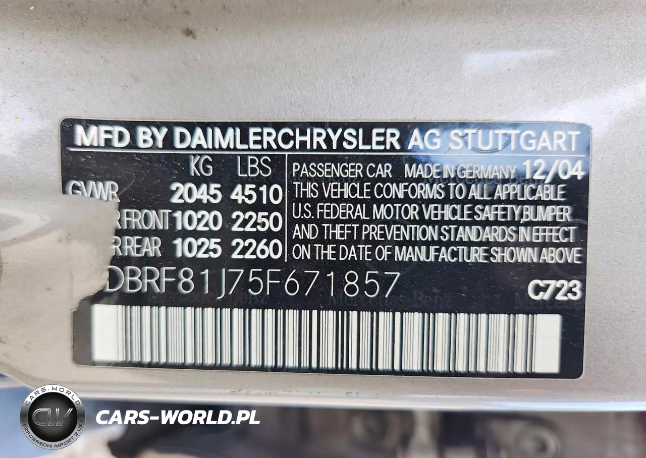 2005 Mercedes-Benz C 240 4Matic VIN:WDBRF81J75F671857 - 12