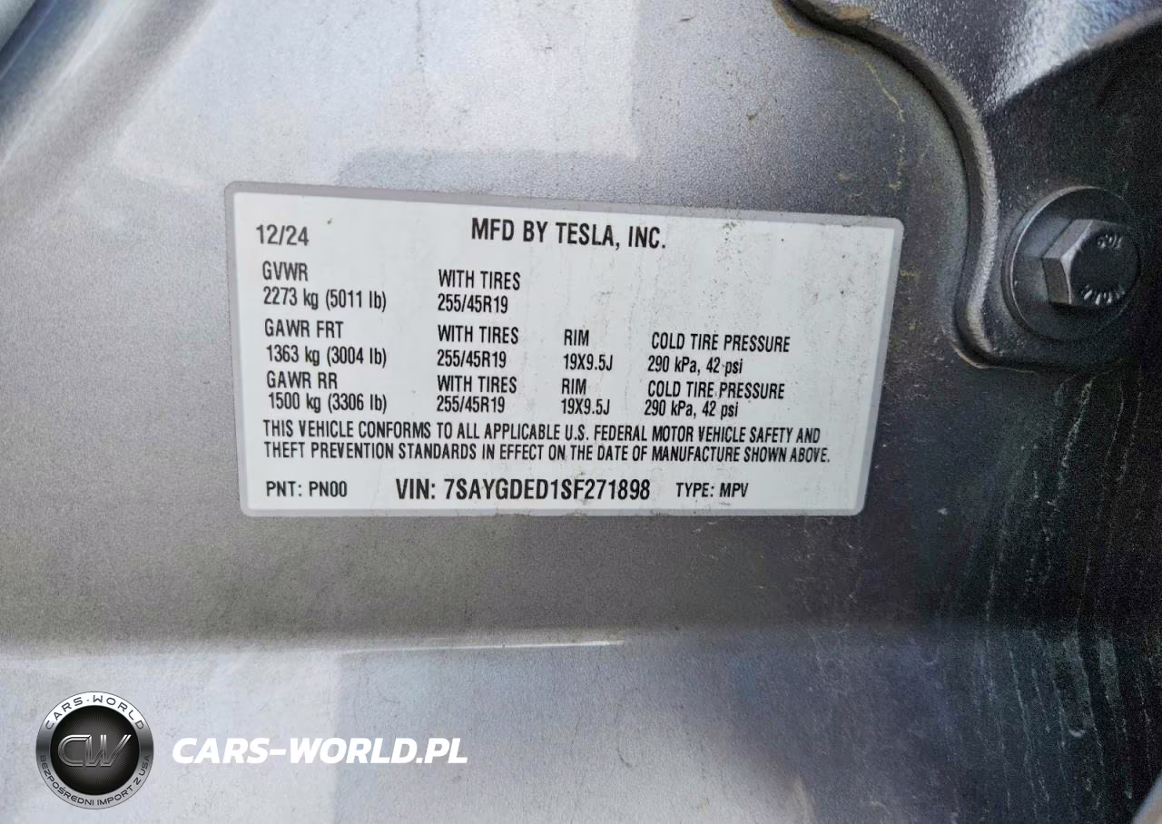 2025 Tesla Model Y VIN:7SAYGDED1SF271898 - 12
