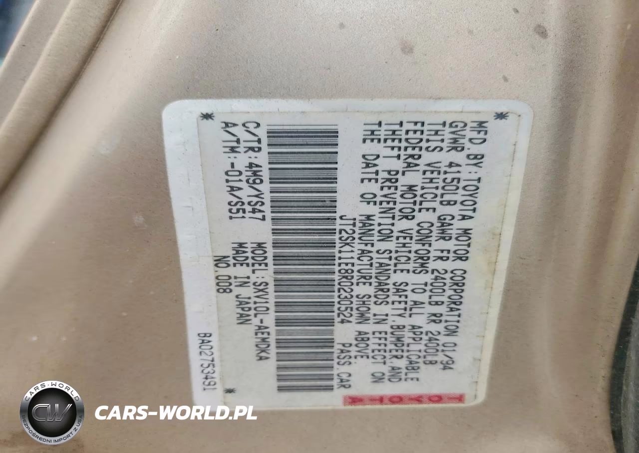 1994 Toyota Camry Dx VIN:JT2SK11E8R0230524 - 12