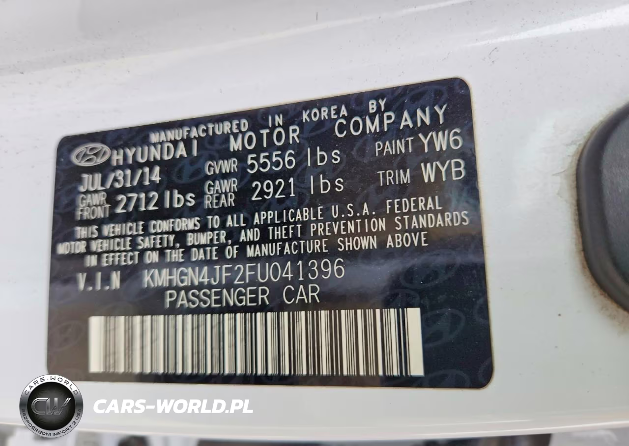 2015 Hyundai Genesis 5.0L VIN:KMHGN4JF2FU041396 - 12