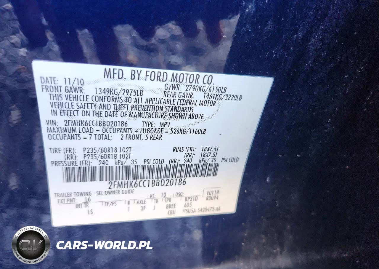 2011 Ford Flex Sel VIN:2FMHK6CC1BBD20186 - 13