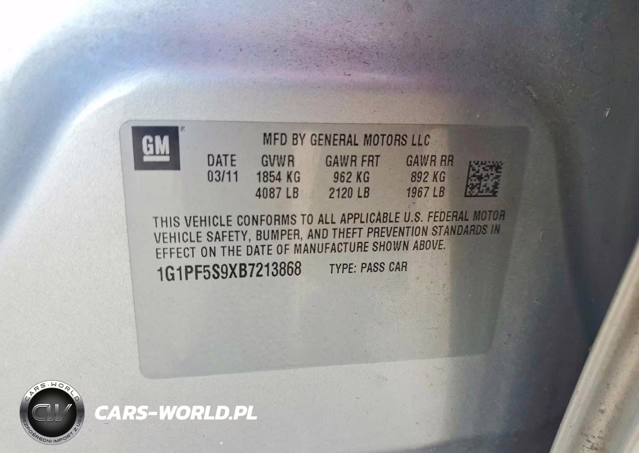 2011 Chevrolet Cruze Lt VIN:1G1PF5S9XB7213868 - 12