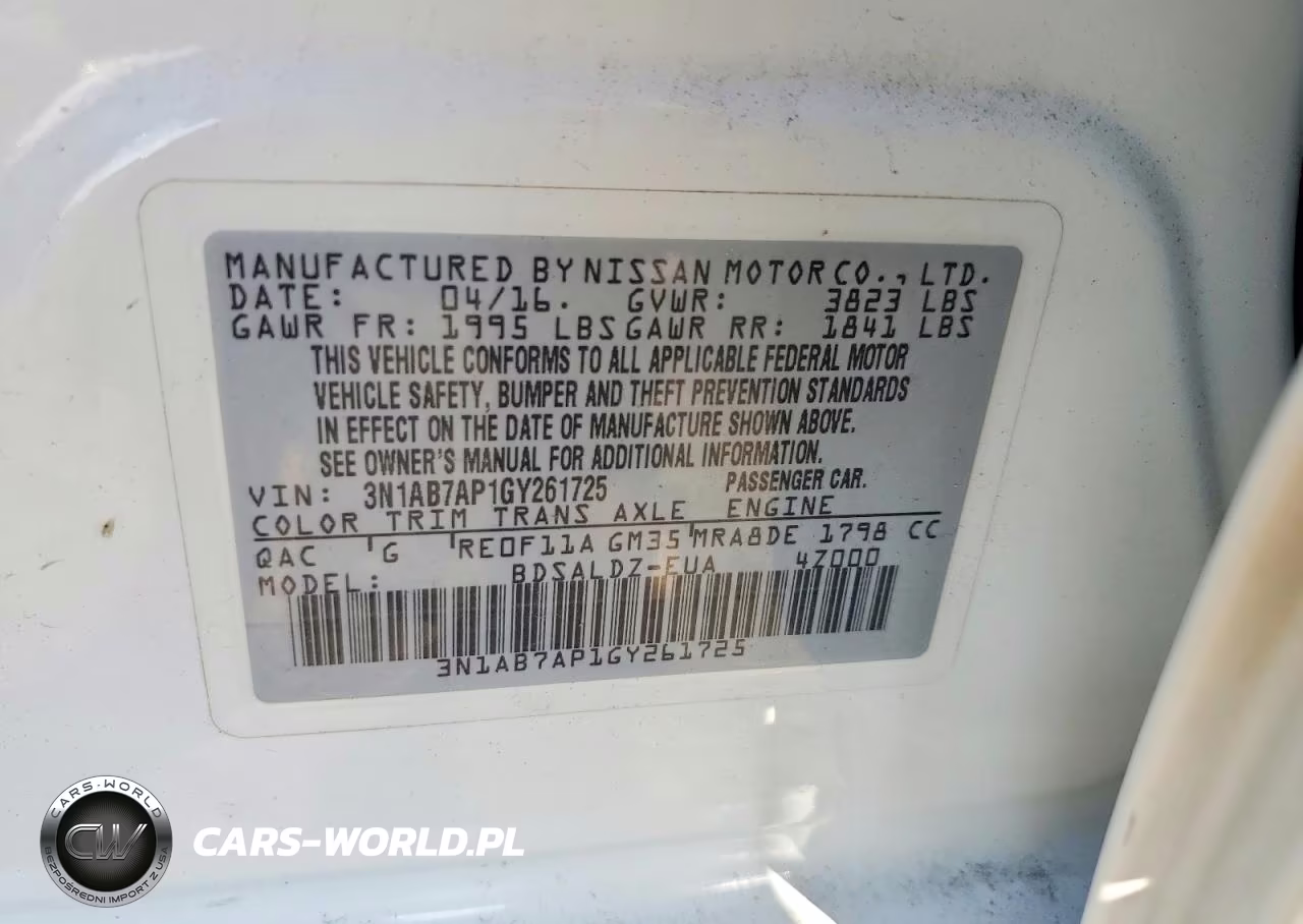 2016 Nissan Sentra Sv VIN:3N1AB7AP1GY261725 - 12