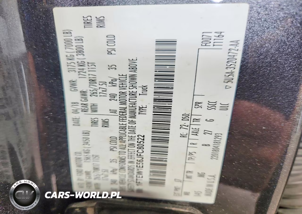 2018 Ford F150 Supercrew VIN:1FTEW1E56JFC80522 - 12