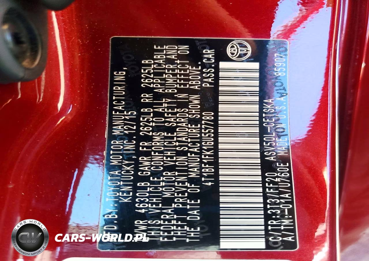 2016 Toyota Camry Se VIN:4T1BF1FK1GU557780 - 12
