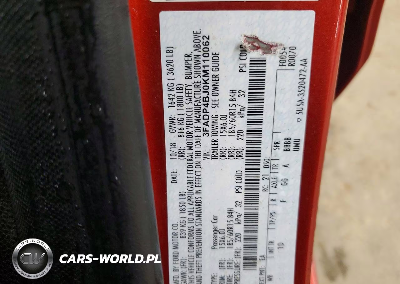 2019 Ford Fiesta Se VIN:3FADP4BJ0KM110062 - 12