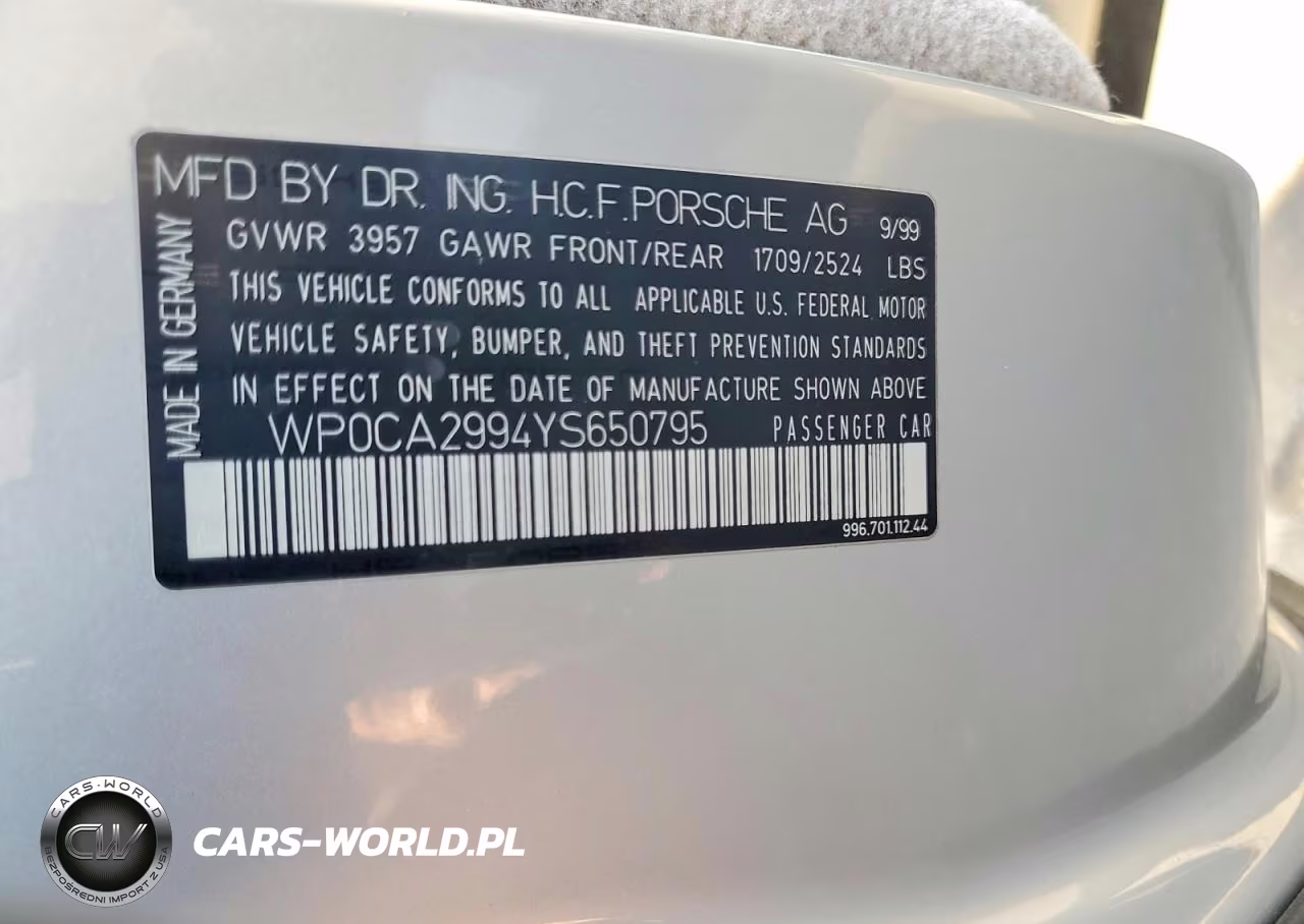 2000 Porsche 911 Carrera 2 VIN:WP0CA2994YS650795 - 12