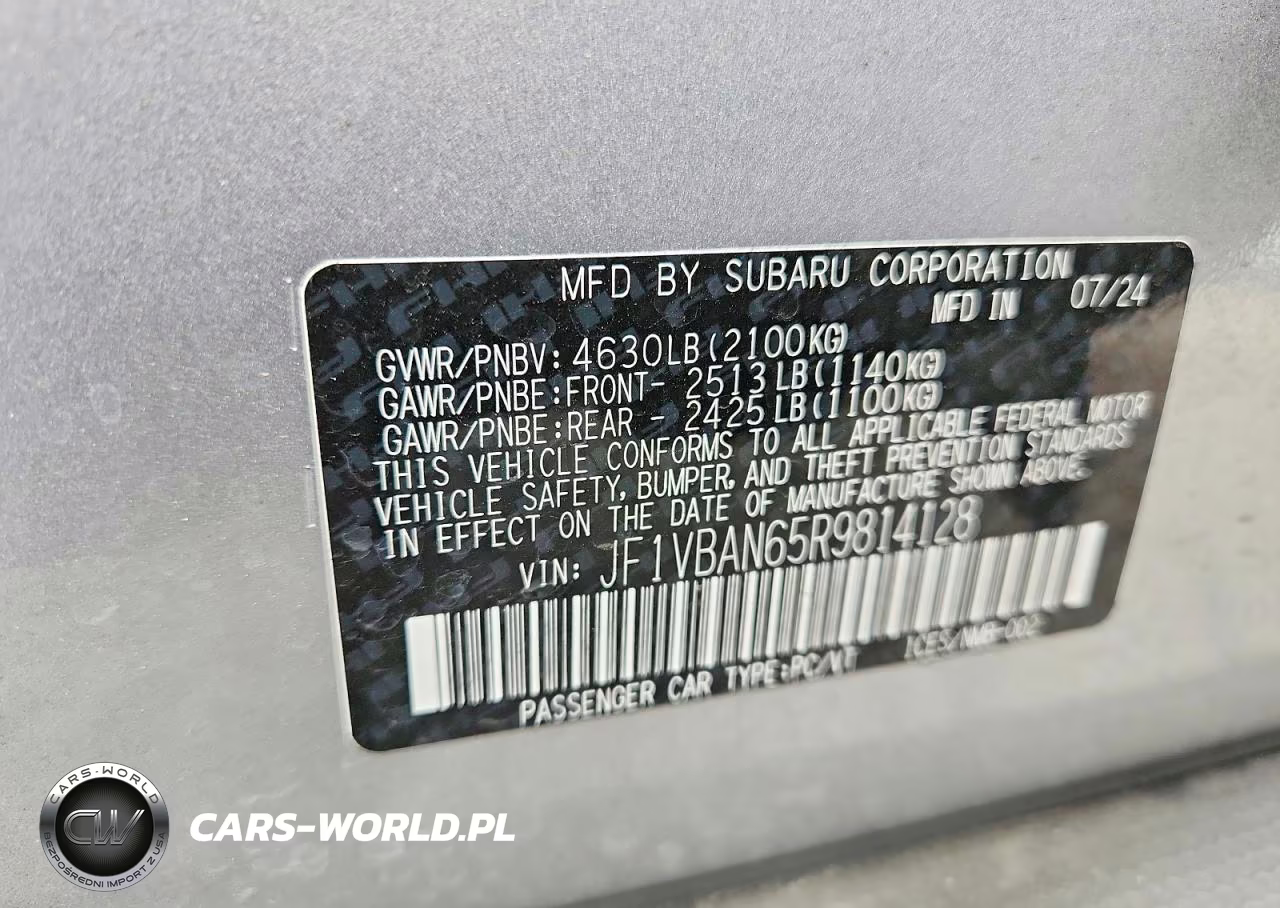 2024 Subaru Wrx Limited VIN:JF1VBAN65R9814128 - 13