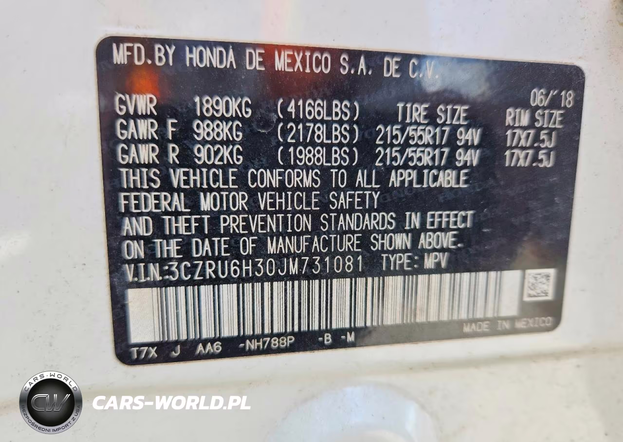 2018 Honda Hr-V Lx VIN:3CZRU6H30JM731081 - 13