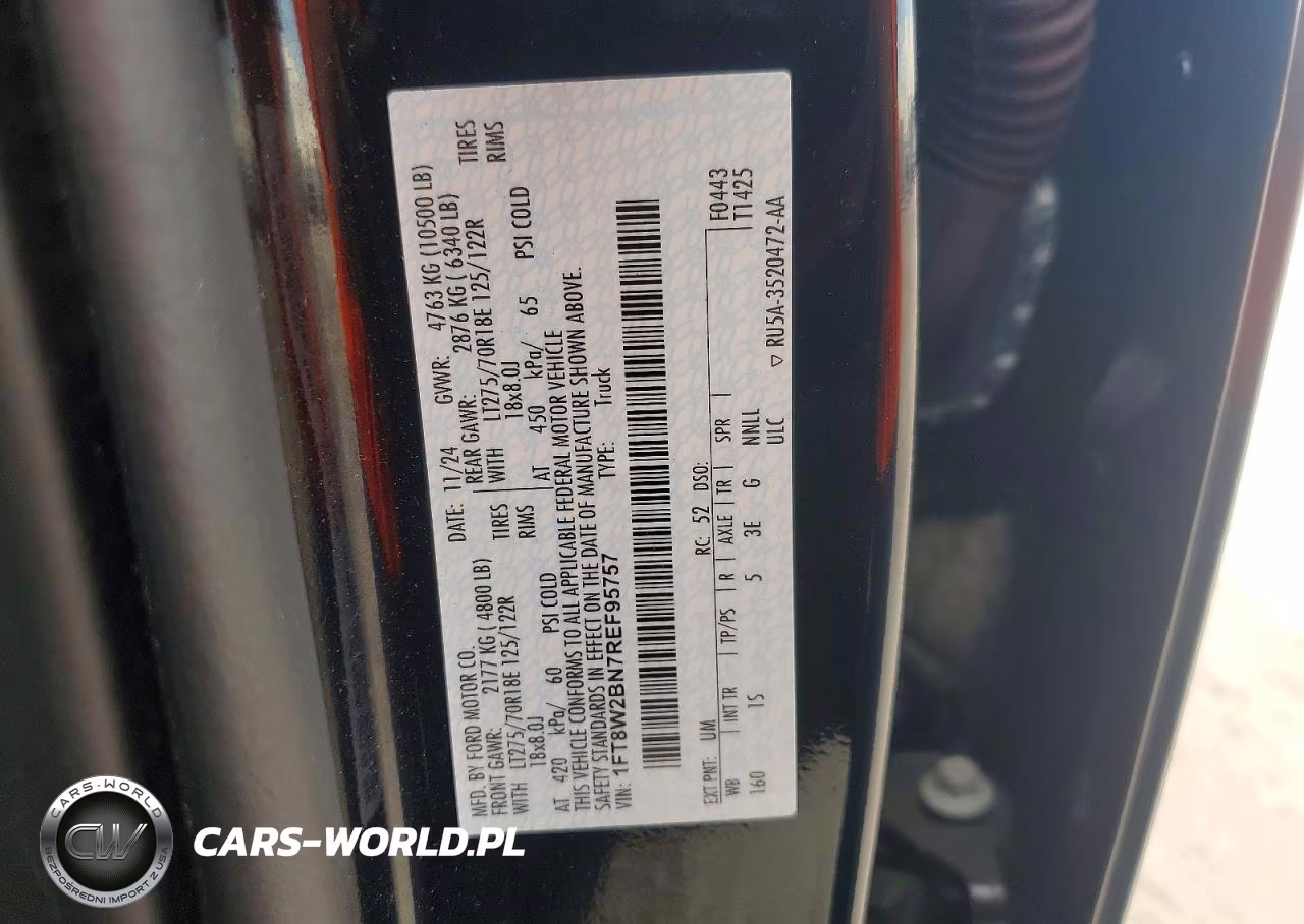 2024 Ford F250 Super Duty VIN:1FT8W2BN7REF95757 - 12