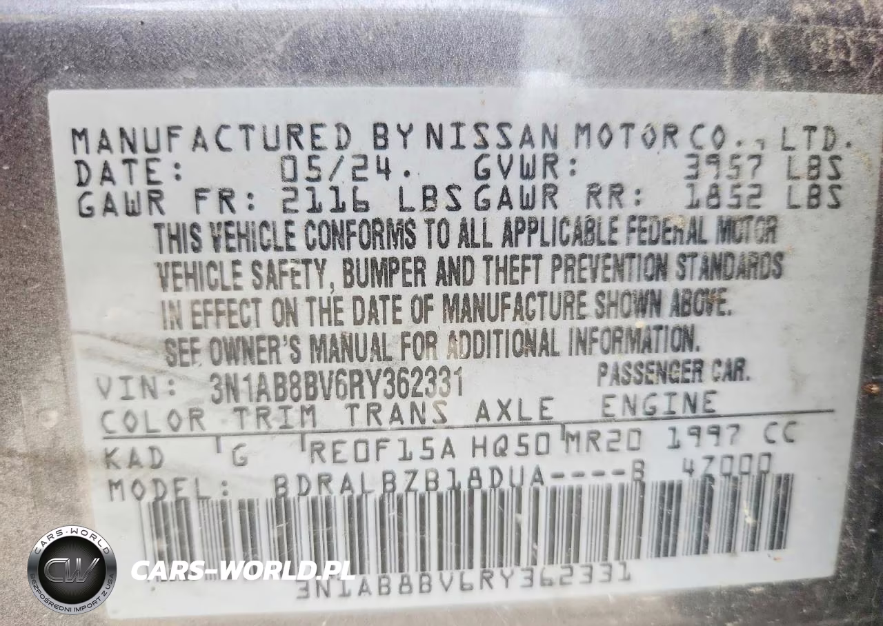 2024 Nissan Sentra S VIN:3N1AB8BV6RY362331 - 12