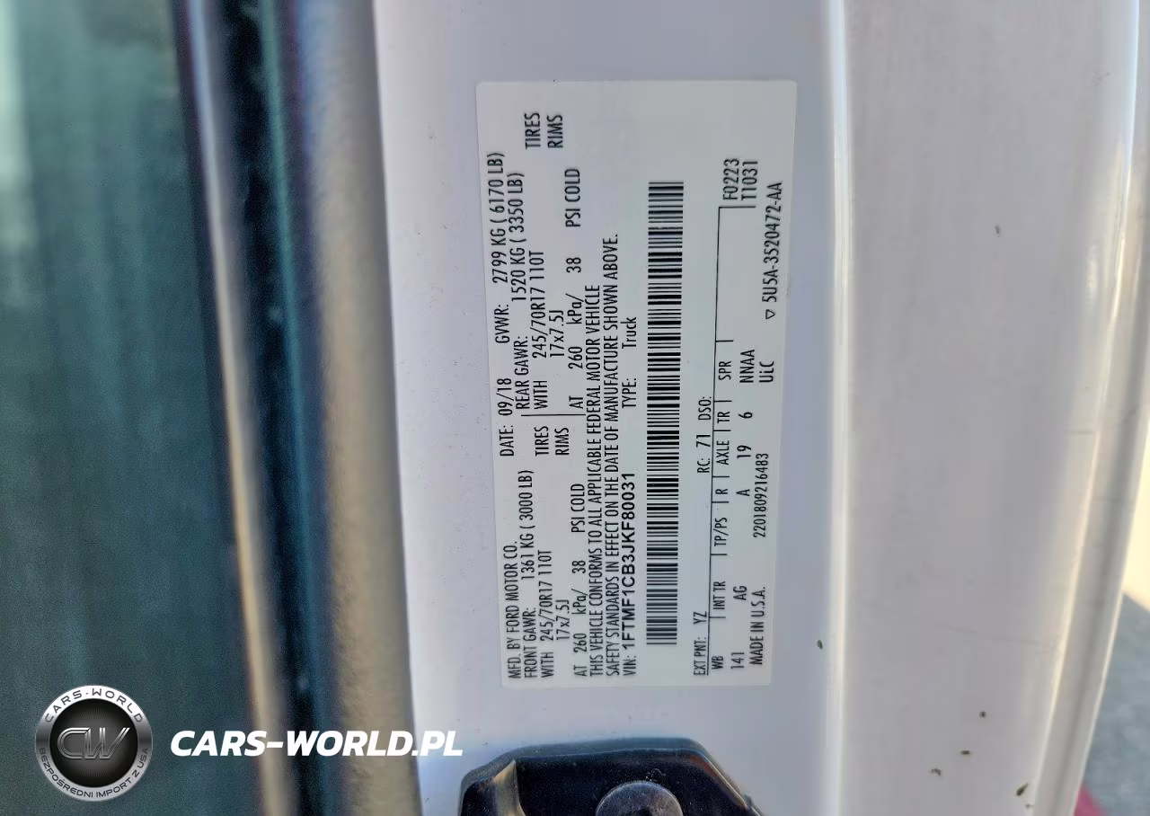 2018 Ford F150 VIN:1FTMF1CB3JKF80031 - 12