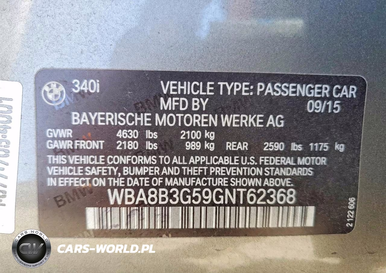 2016 BMW 340 I VIN:WBA8B3G59GNT62368 - 13
