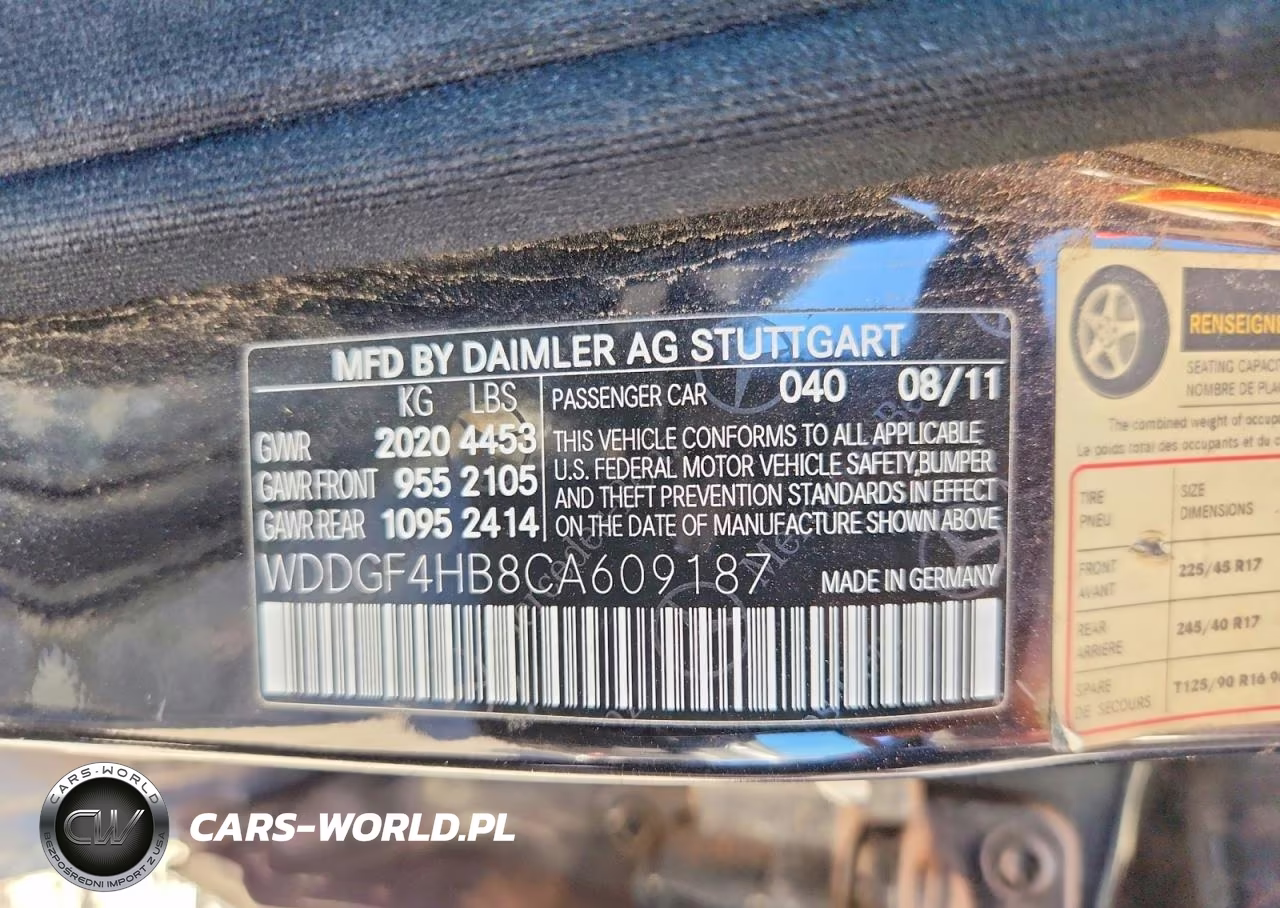 2012 Mercedes-Benz C 250 VIN:WDDGF4HB8CA609187 - 12