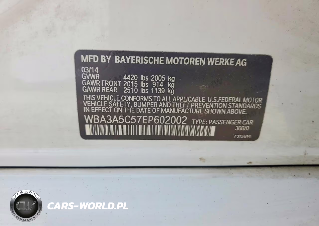 2014 BMW 328I VIN:WBA3A5C57EP602002 - 12