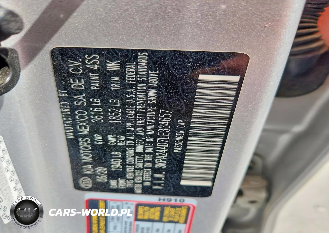 2020 Kia Rio Lx VIN:3KPA24AD7LE334657 - 12