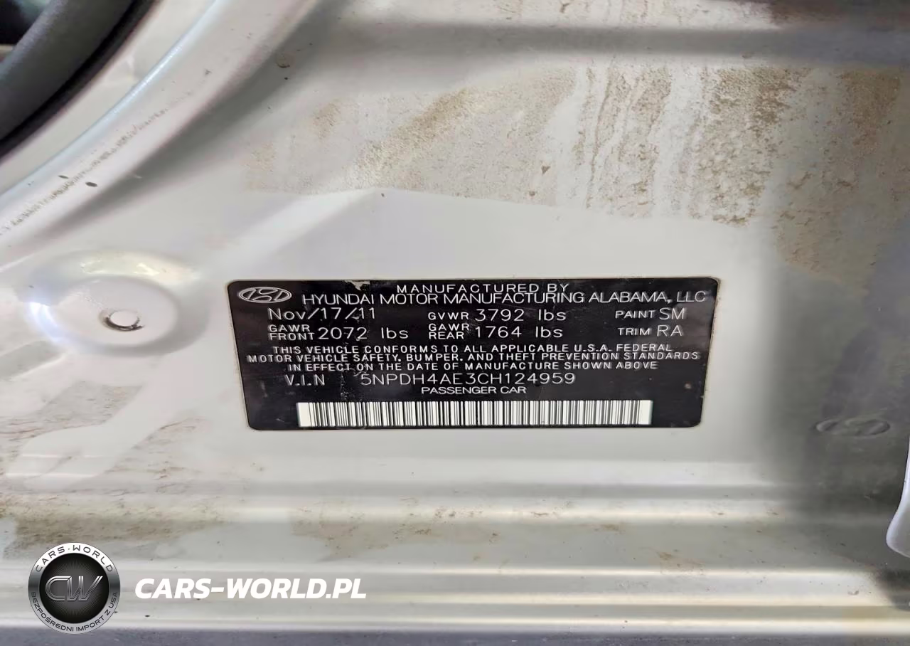 2012 Hyundai Elantra Gls VIN:5NPDH4AE3CH124959 - 12