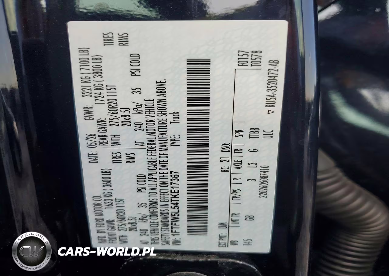 2026 Ford F150 Lariat VIN:1FTFW5L54TKE17367 - 12