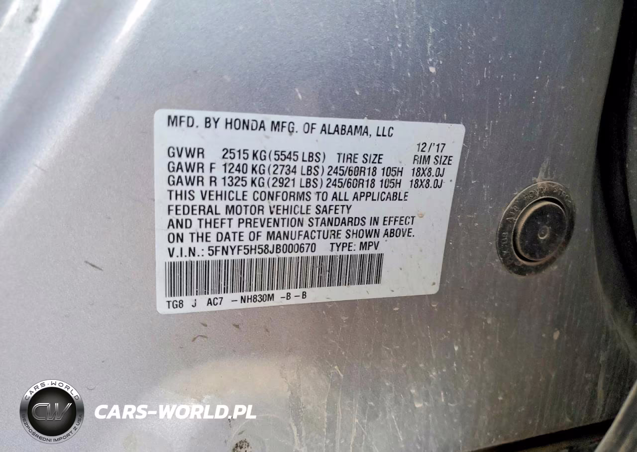 2018 Honda Pilot Exl VIN:5FNYF5H58JB000670 - 13