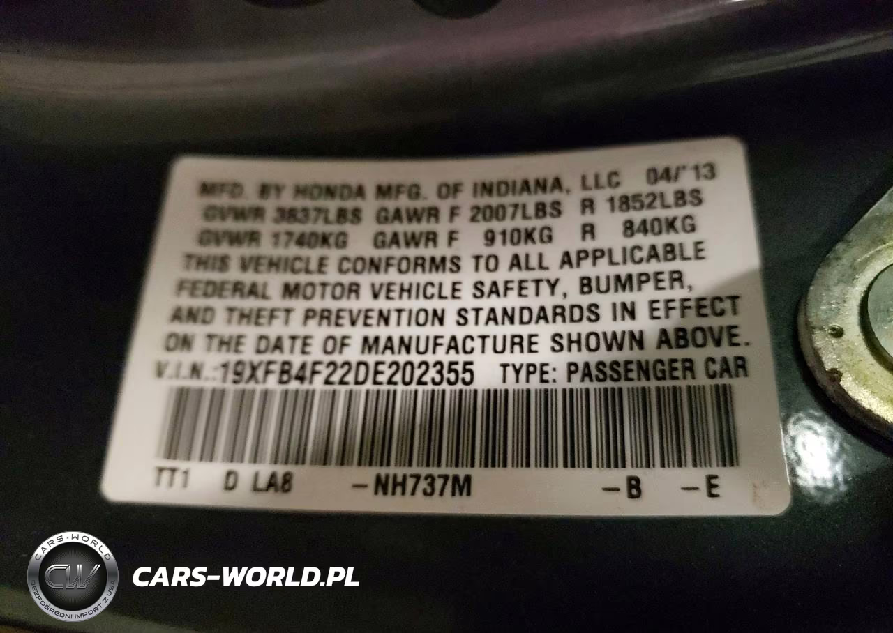 2013 Honda Civic Hybrid VIN:19XFB4F22DE202355 - 12