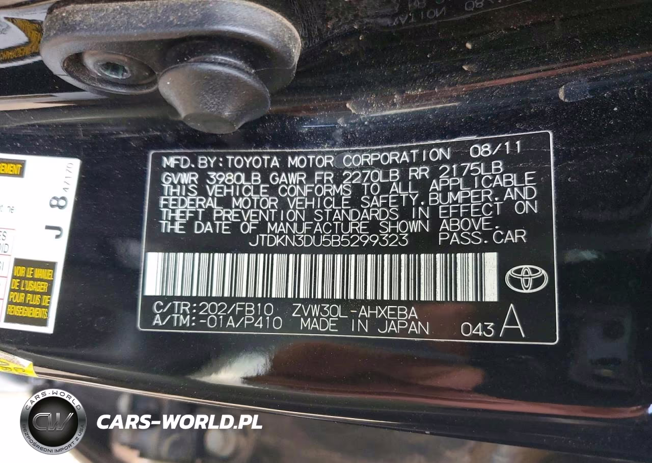 2011 Toyota Prius Three VIN:JTDKN3DU5B5299323 - 12
