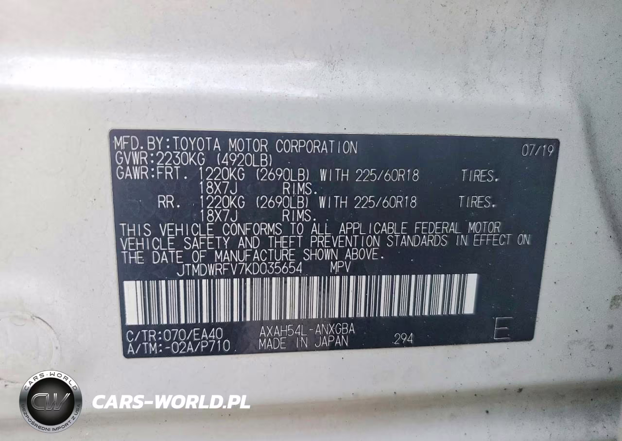 2019 Toyota Rav4 Limited VIN:JTMDWRFV7KD035654 - 14