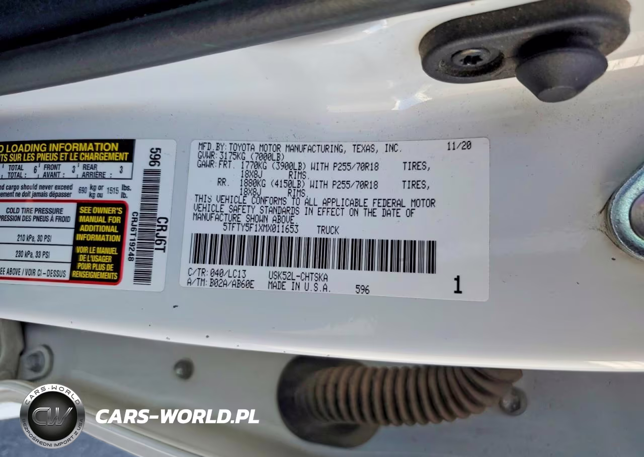 2021 Toyota Tundra Sr VIN:5TFTY5F1XMX011653 - 13