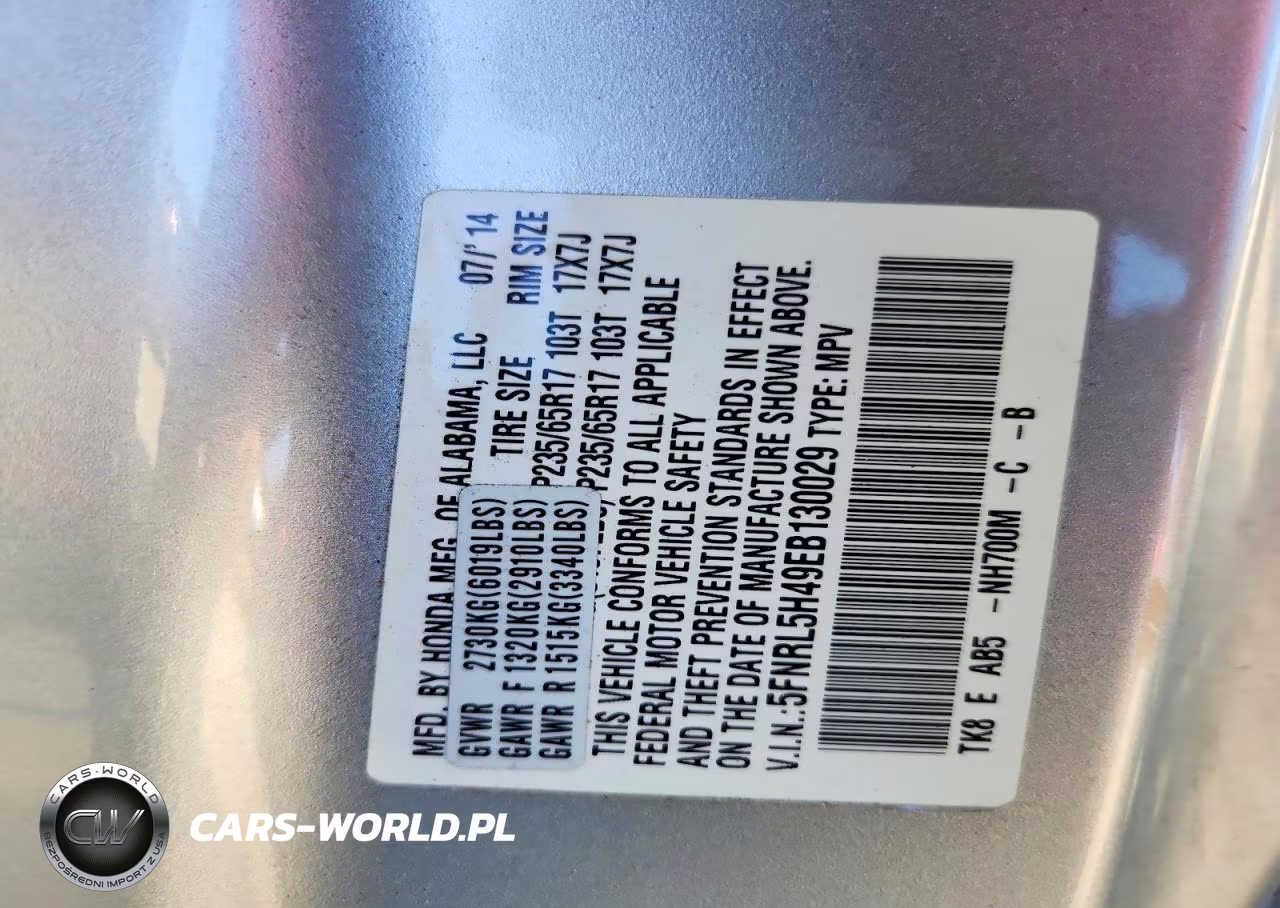 2014 Honda Odyssey Ex VIN:5FNRL5H49EB130029 - 13