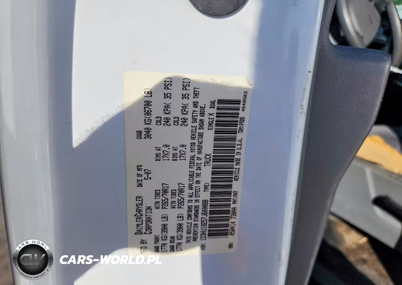 2007 Dodge Ram 1500 St VIN:1D3HU18257J600088 - 12