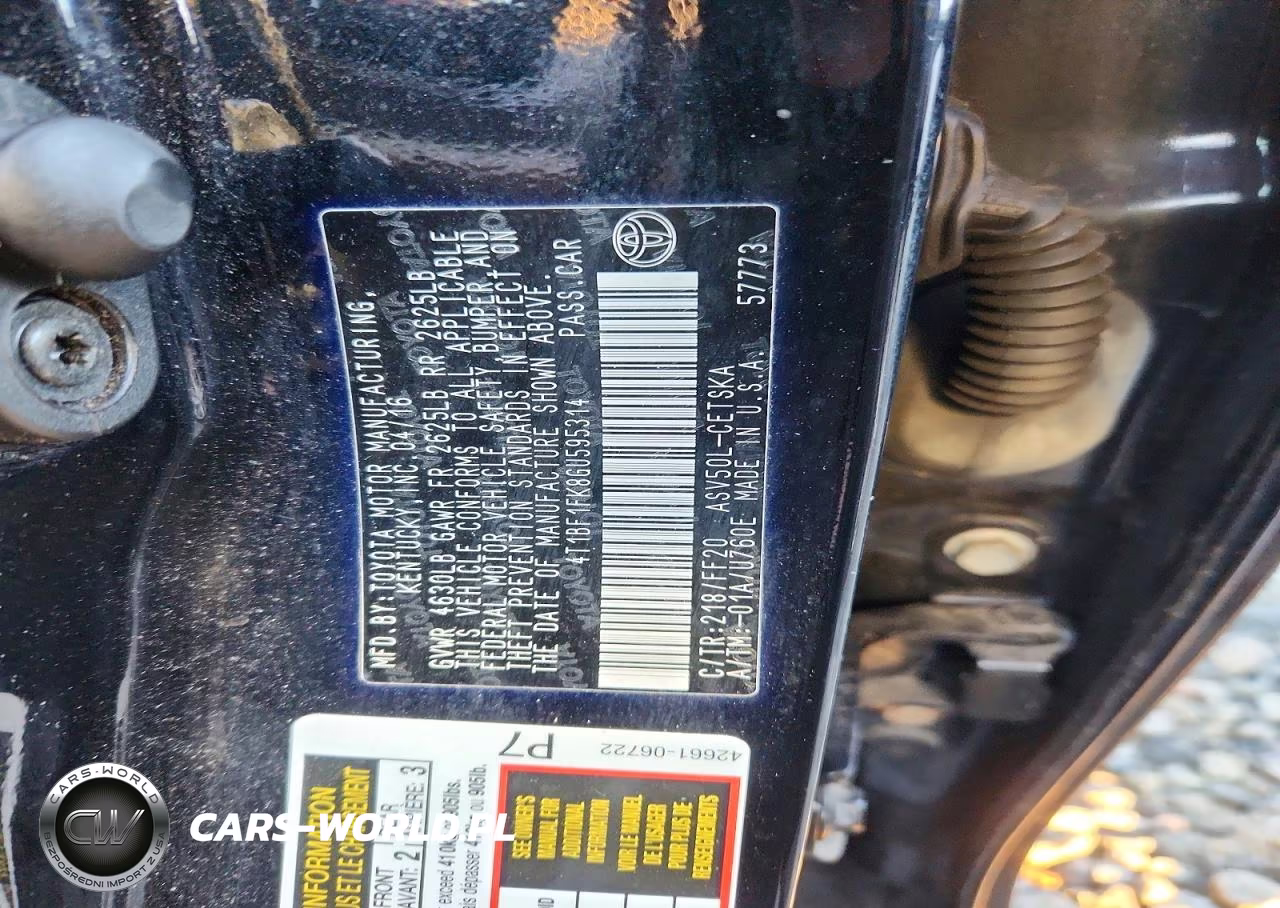 2016 Toyota Camry Se VIN:4T1BF1FK8GU595314 - 12
