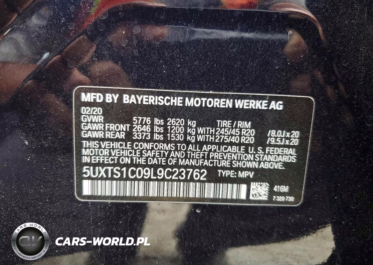2020 BMW X3 xDrive30E VIN:5UXTS1C09L9C23762 - 13