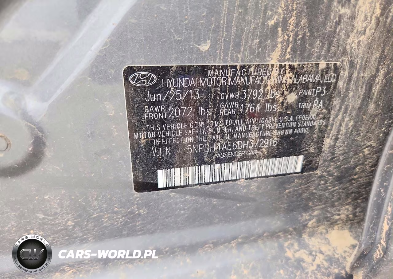 2013 Hyundai Elantra Gls VIN:5NPDH4AE6DH372916 - 12
