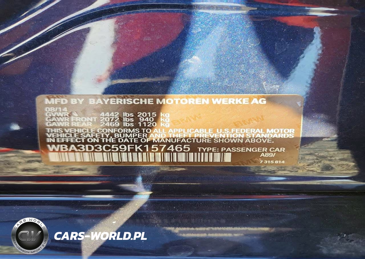 2015 BMW 328 D VIN:WBA3D3C59FK157465 - 12